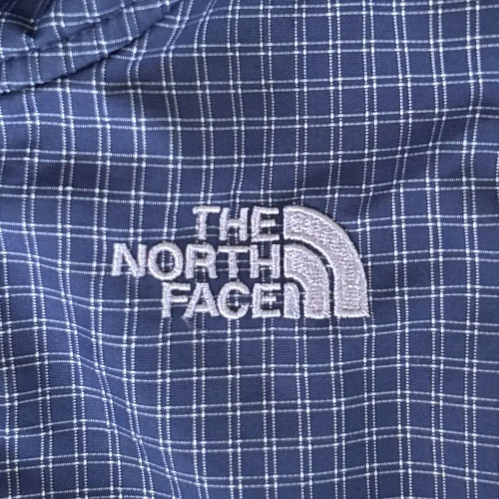 The North Face Toddler 2T Denali Hooded Fleece Jacket Blue Plaid Full Zip Kids